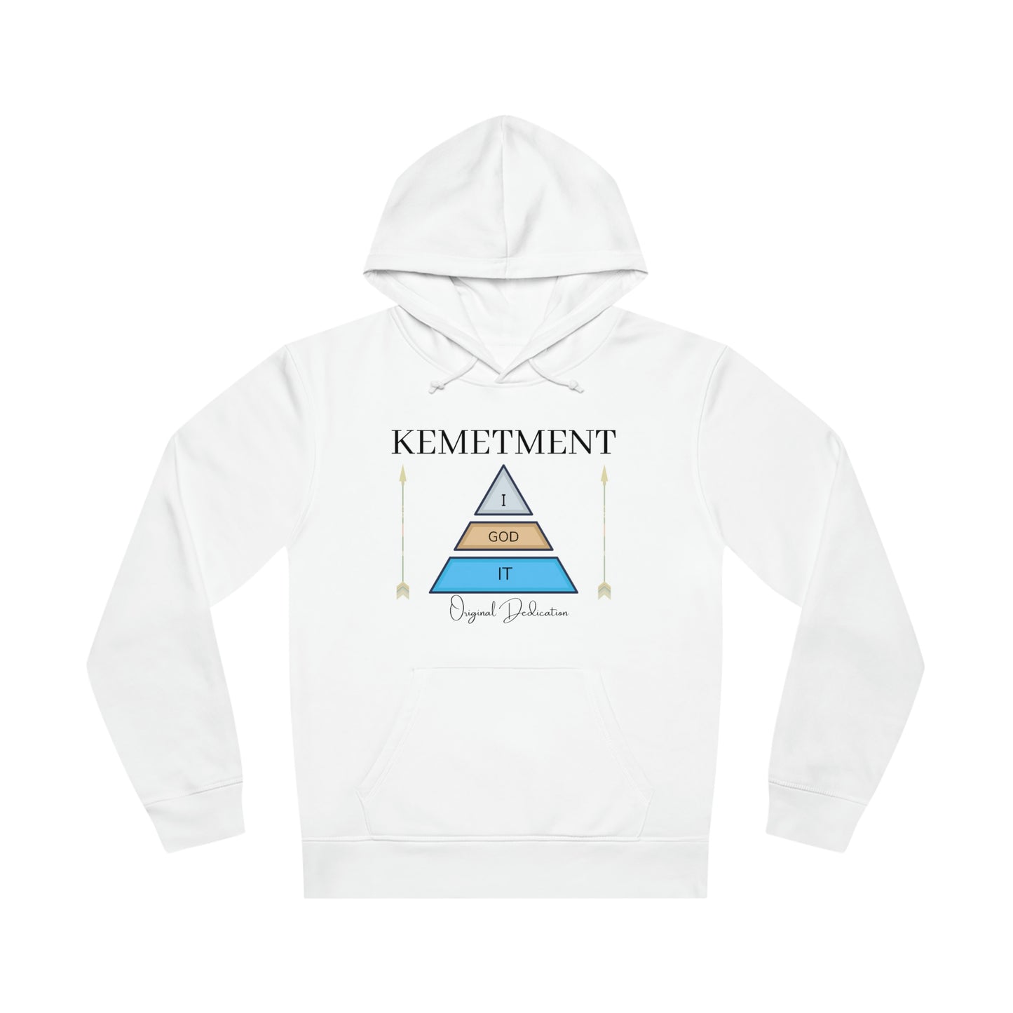 KEMETMENT I GOD IT WHITE 2 sided logo Drummer Hoodie