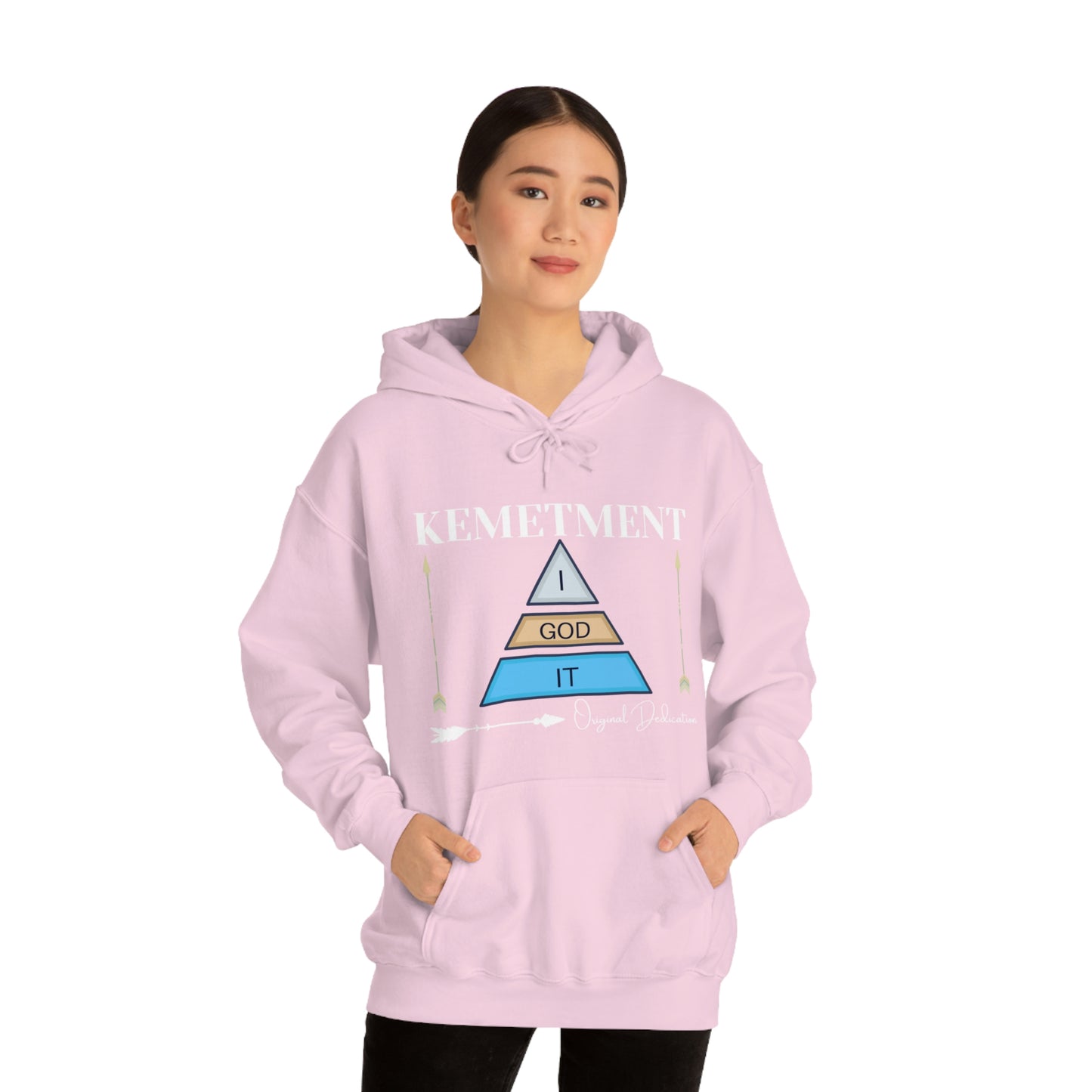 KEMETMENT DOUBLE SIDED "I GOD IT' LOGO Unisex Heavy Blend™ Hooded Sweatshirt