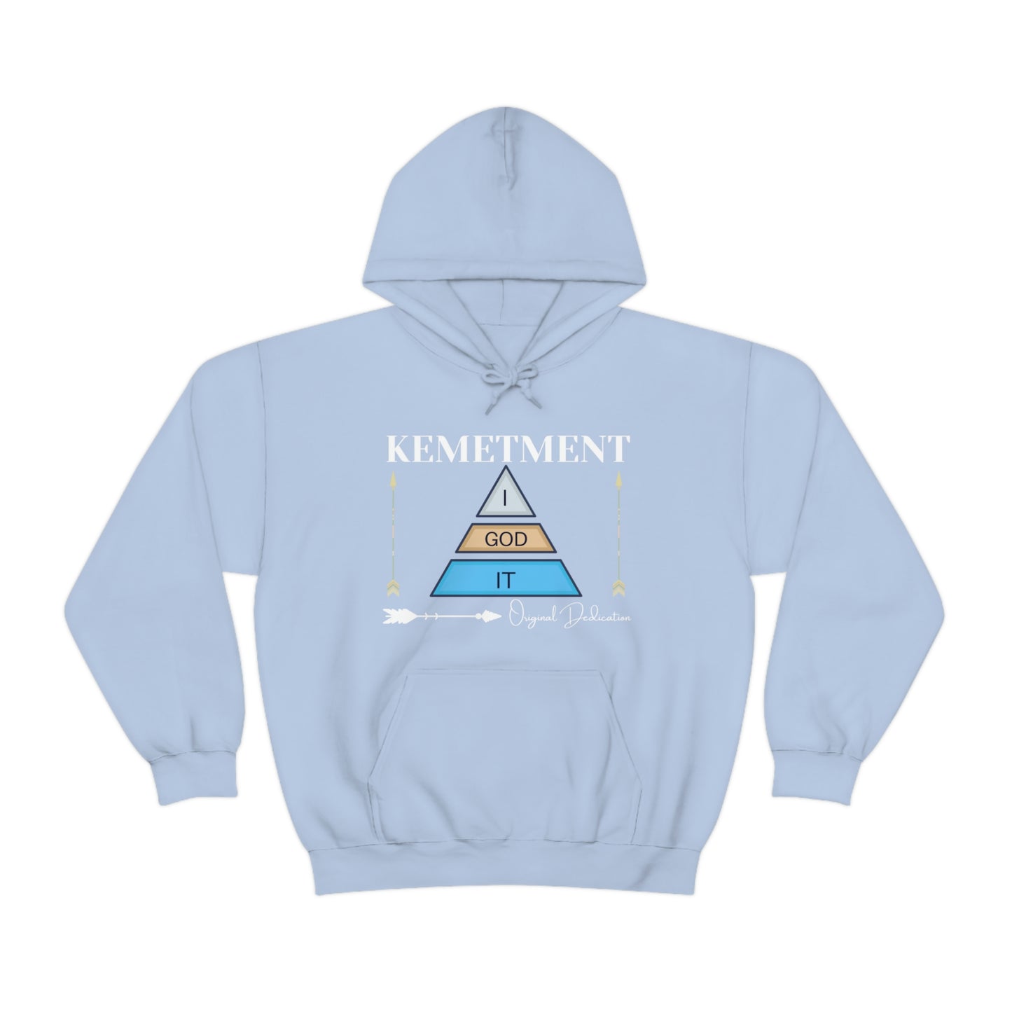 KEMETMENT DOUBLE SIDED "I GOD IT' LOGO Unisex Heavy Blend™ Hooded Sweatshirt