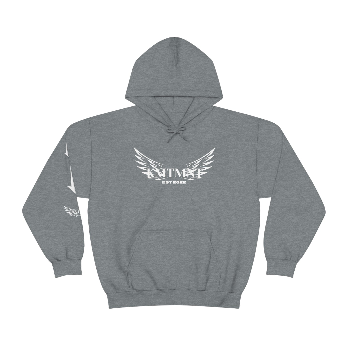 WINGED KEMETMENT Double sided with right arm arrows and winged decal Unisex Heavy Blend™ Hooded Sweatshirt