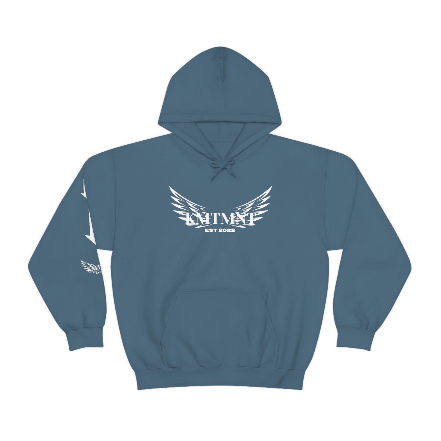 WINGED KEMETMENT Double sided with right arm arrows and winged decal Unisex Heavy Blend™ Hooded Sweatshirt