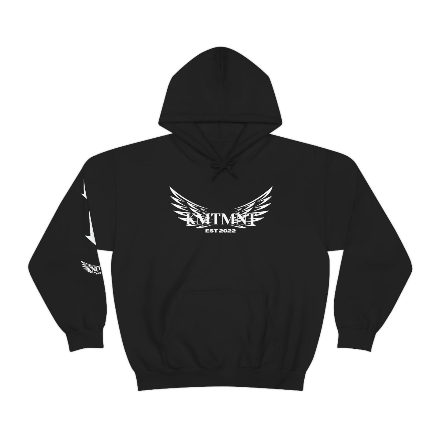 WINGED KEMETMENT Double sided with right arm arrows and winged decal Unisex Heavy Blend™ Hooded Sweatshirt