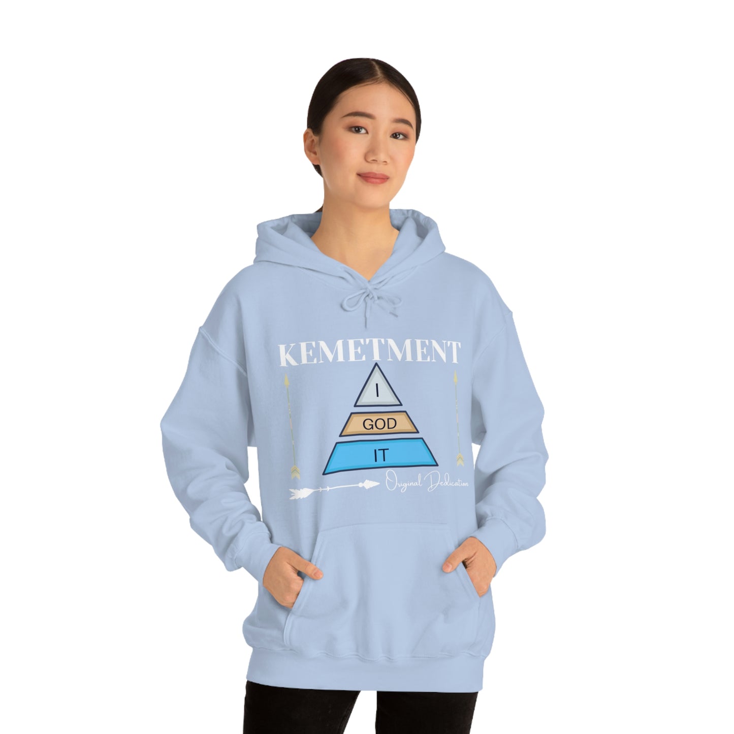 KEMETMENT DOUBLE SIDED "I GOD IT' LOGO Unisex Heavy Blend™ Hooded Sweatshirt