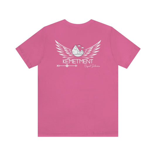 Womans/Unisex Kemetment Wings Jersey Short Sleeve Tee..this is a back view...front has small logo...see images above