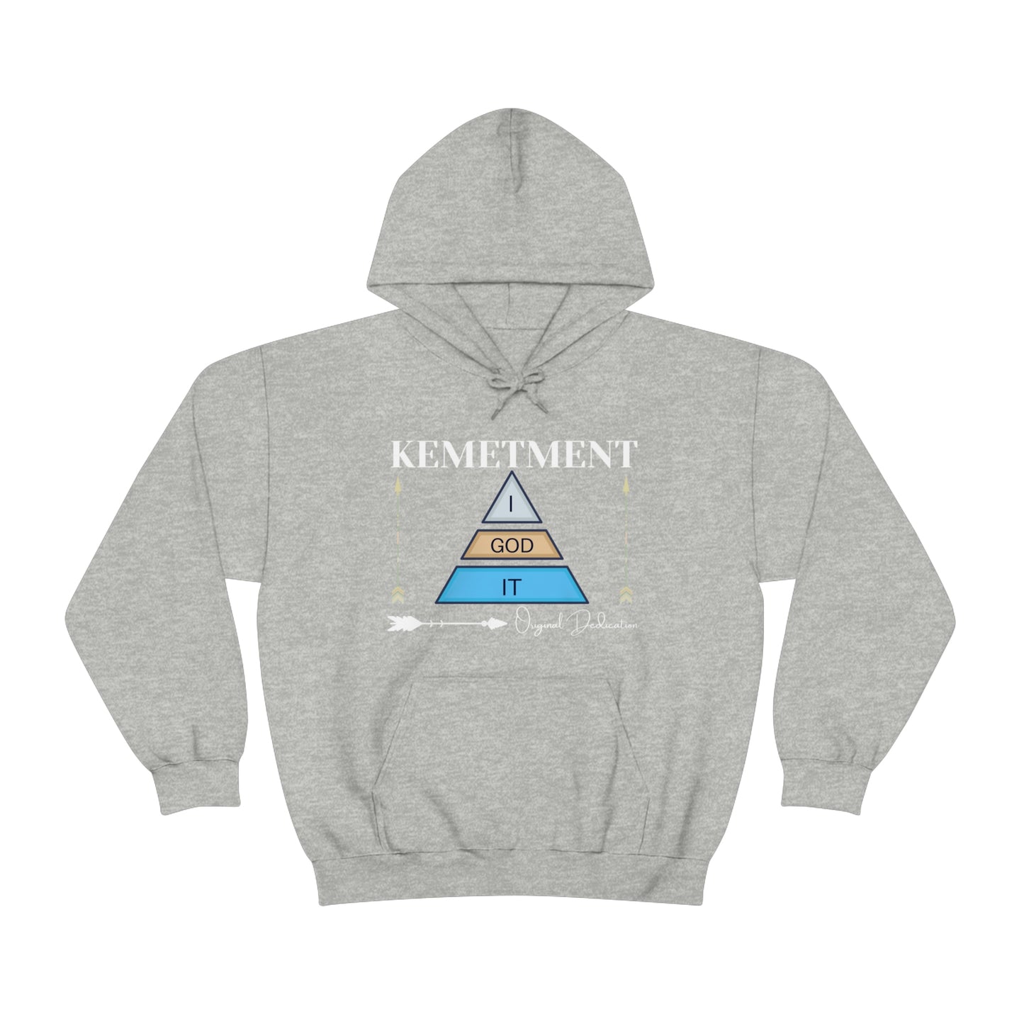 KEMETMENT DOUBLE SIDED "I GOD IT' LOGO Unisex Heavy Blend™ Hooded Sweatshirt