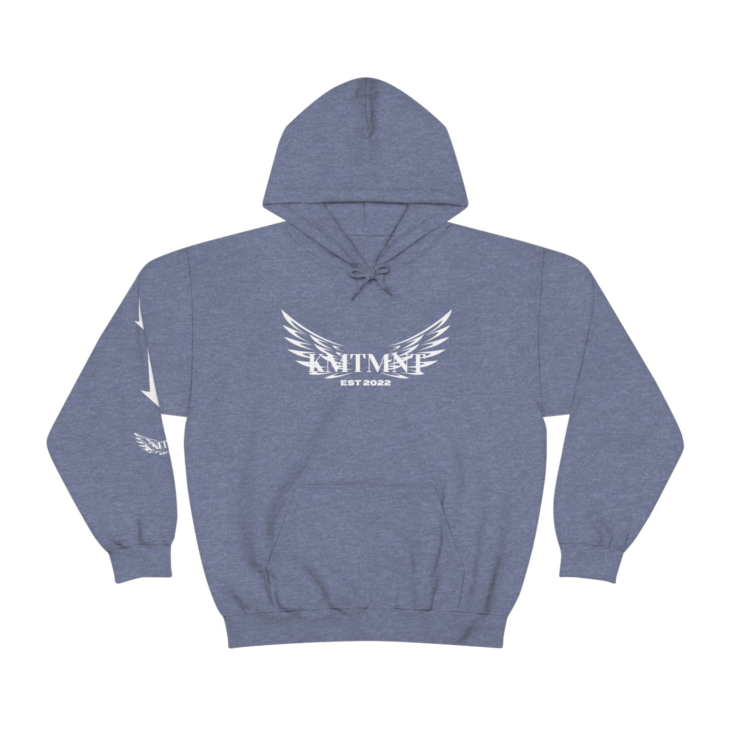 WINGED KEMETMENT Double sided with right arm arrows and winged decal Unisex Heavy Blend™ Hooded Sweatshirt