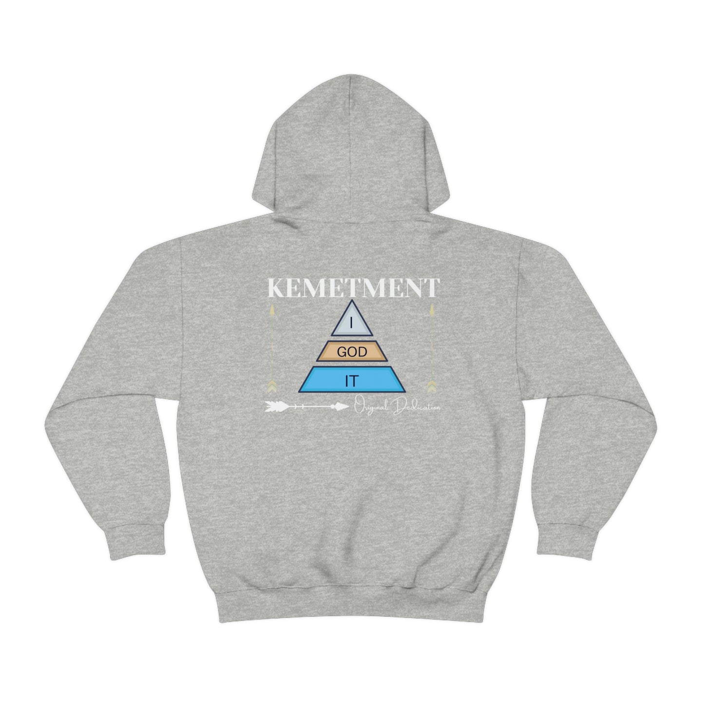 KEMETMENT DOUBLE SIDED "I GOD IT' LOGO Unisex Heavy Blend™ Hooded Sweatshirt