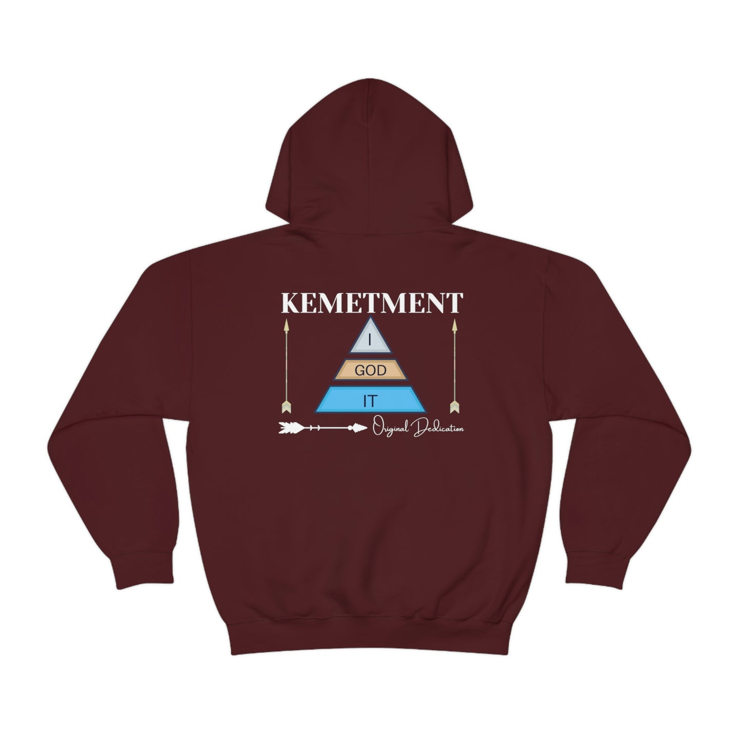 KEMETMENT DOUBLE SIDED "I GOD IT' LOGO Unisex Heavy Blend™ Hooded Sweatshirt