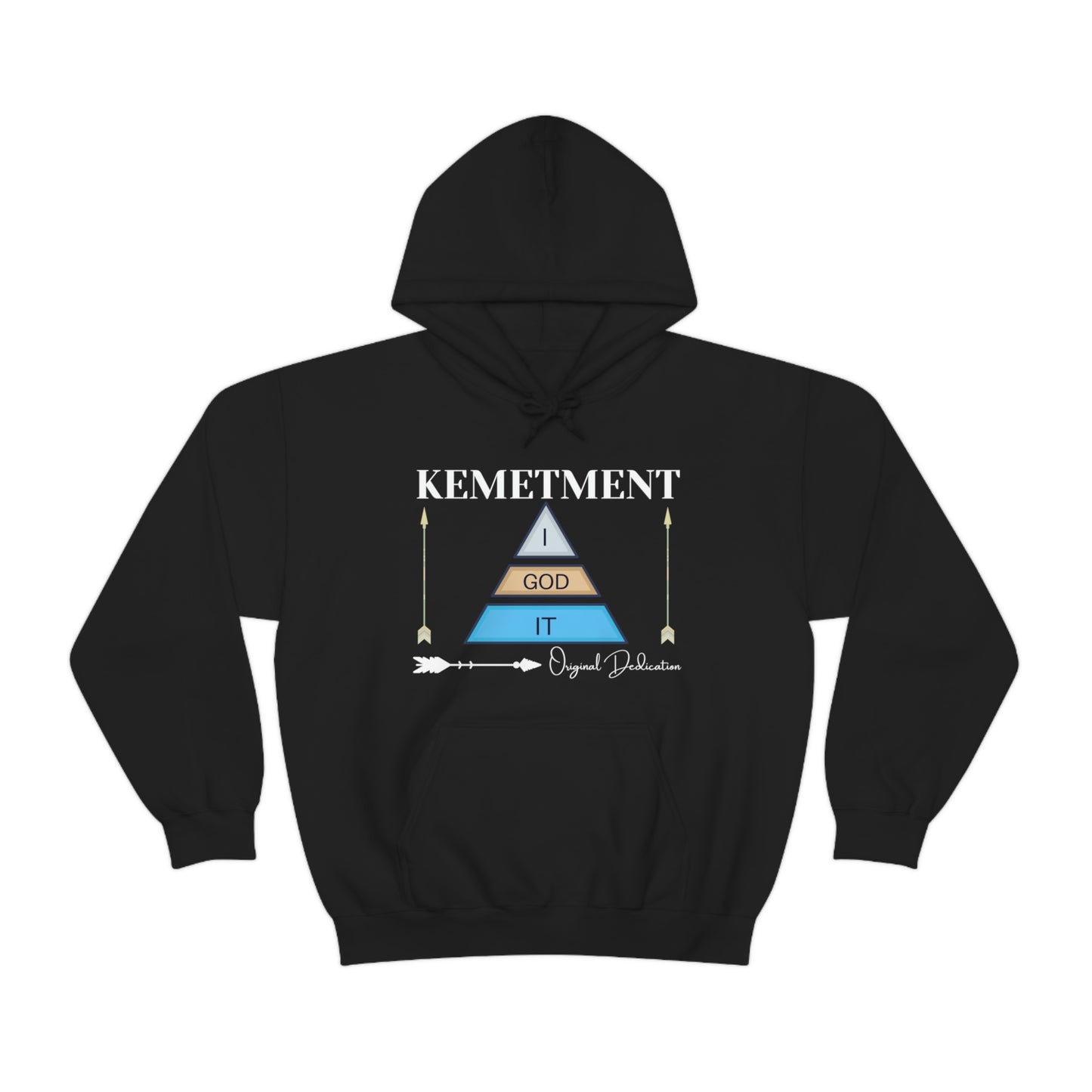 KEMETMENT DOUBLE SIDED "I GOD IT' LOGO Unisex Heavy Blend™ Hooded Sweatshirt