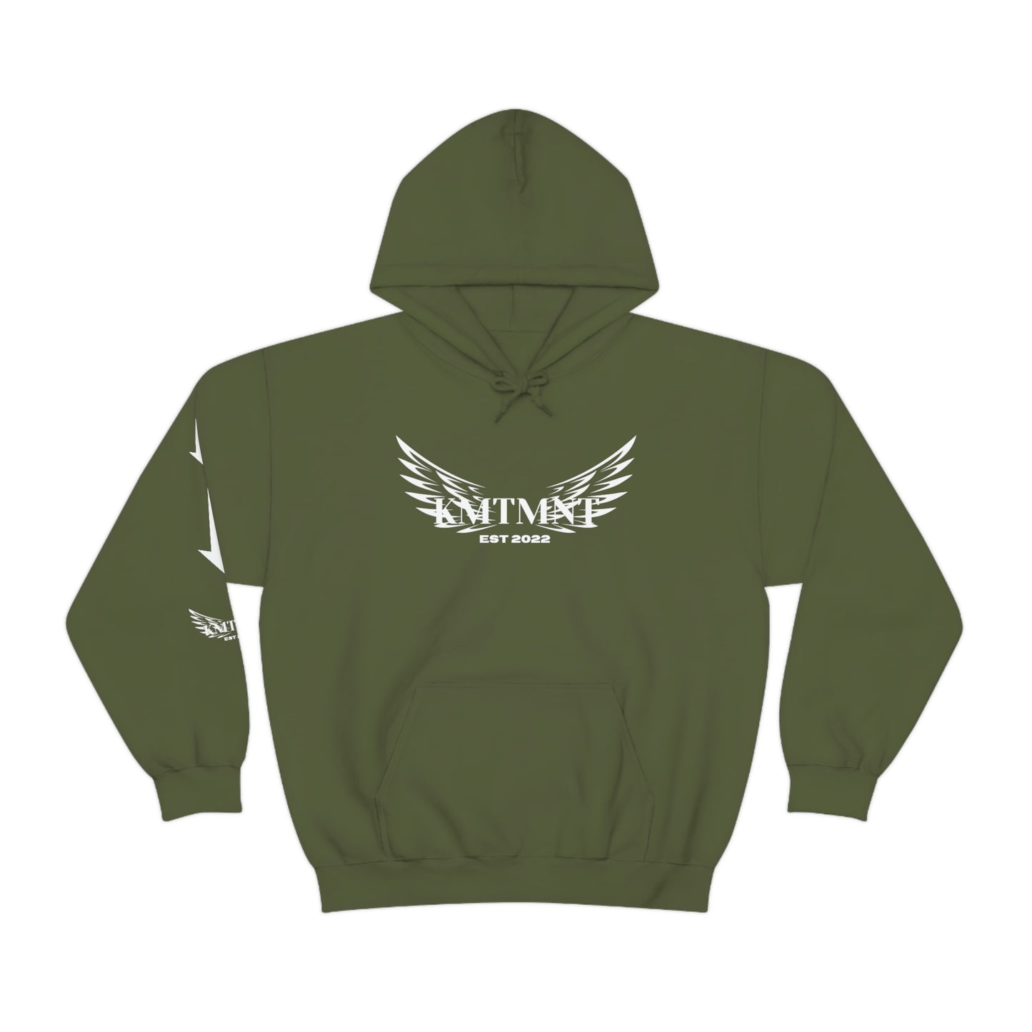 WINGED KEMETMENT Double sided with right arm arrows and winged decal Unisex Heavy Blend™ Hooded Sweatshirt