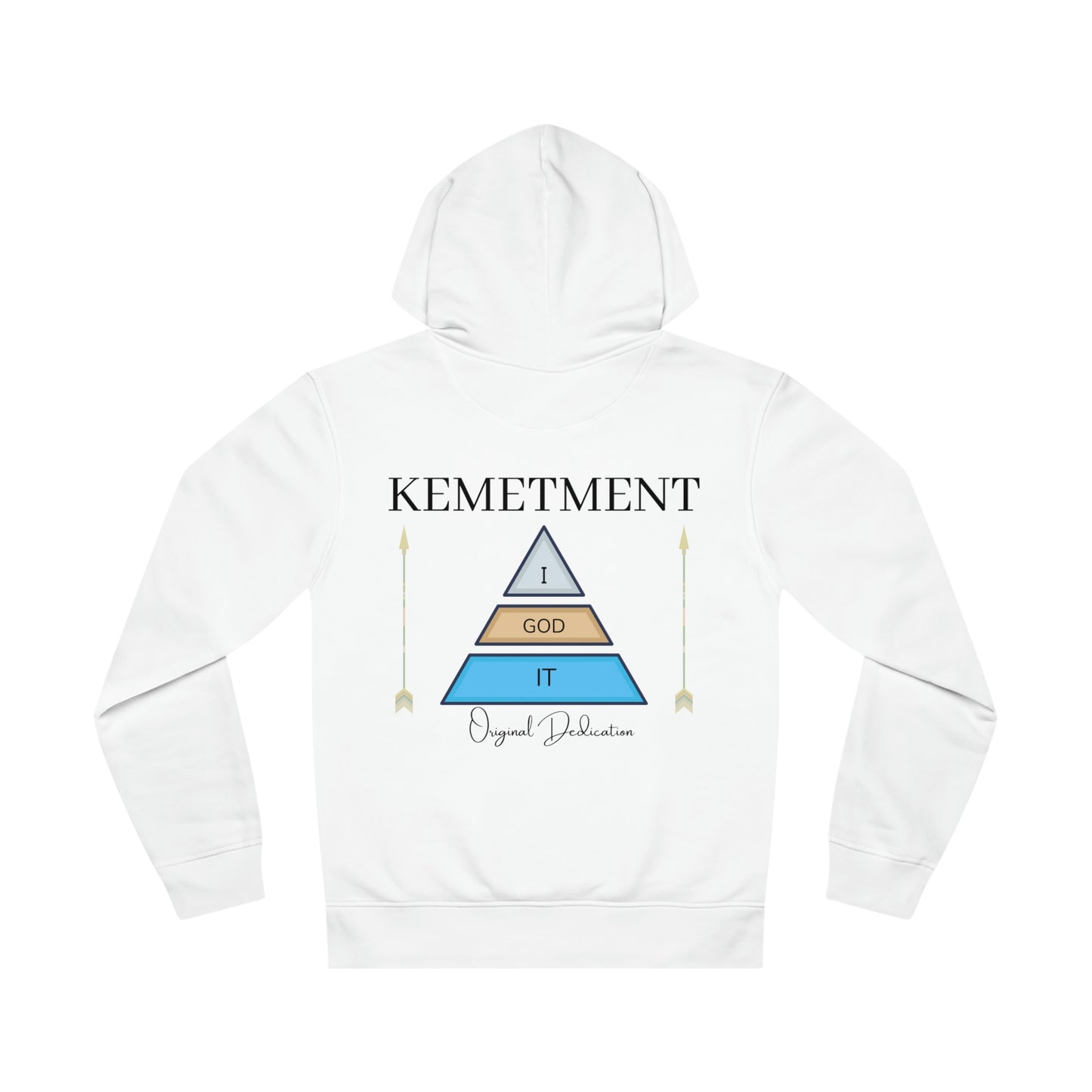 KEMETMENT I GOD IT WHITE 2 sided logo Drummer Hoodie