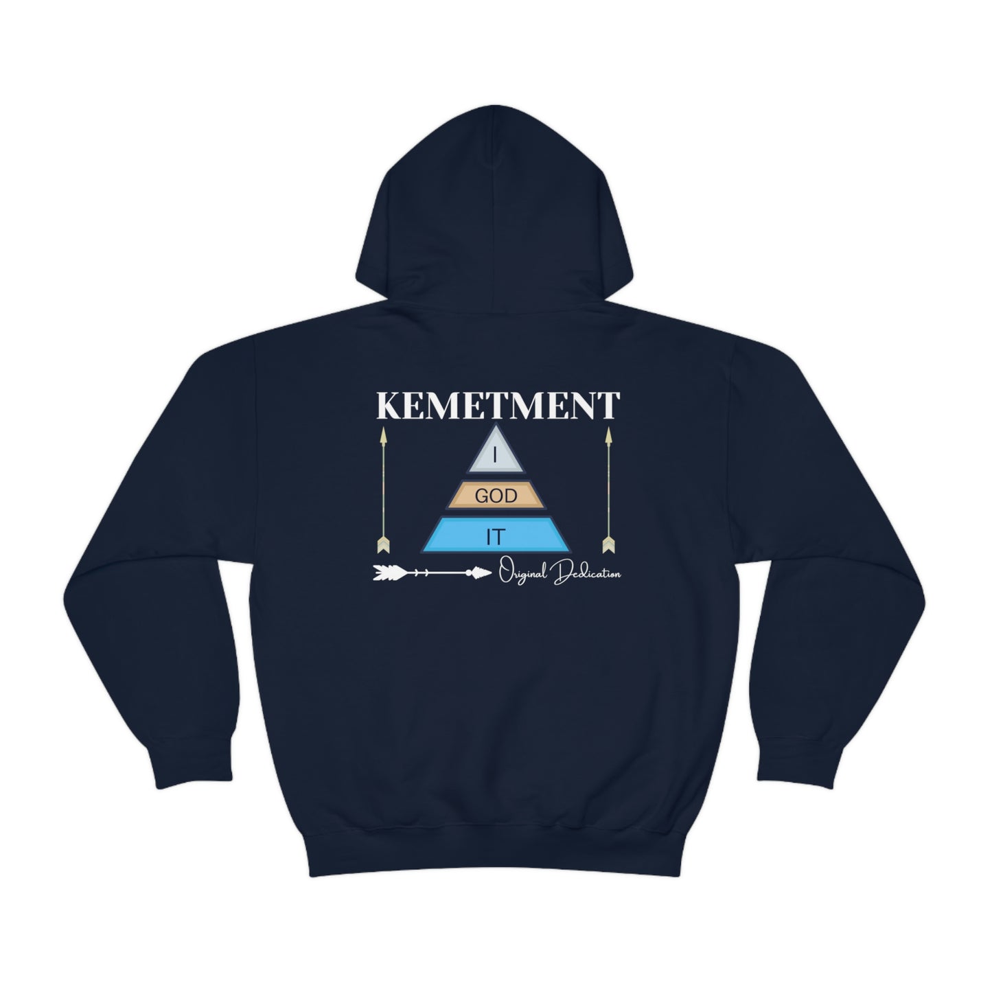 KEMETMENT DOUBLE SIDED "I GOD IT' LOGO Unisex Heavy Blend™ Hooded Sweatshirt