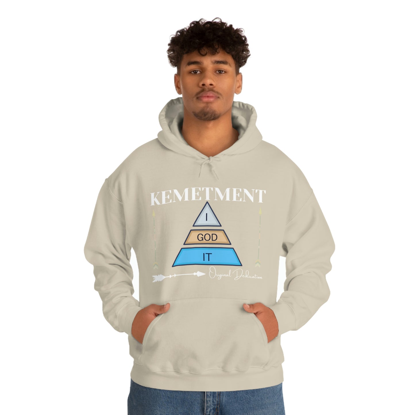 KEMETMENT DOUBLE SIDED "I GOD IT' LOGO Unisex Heavy Blend™ Hooded Sweatshirt