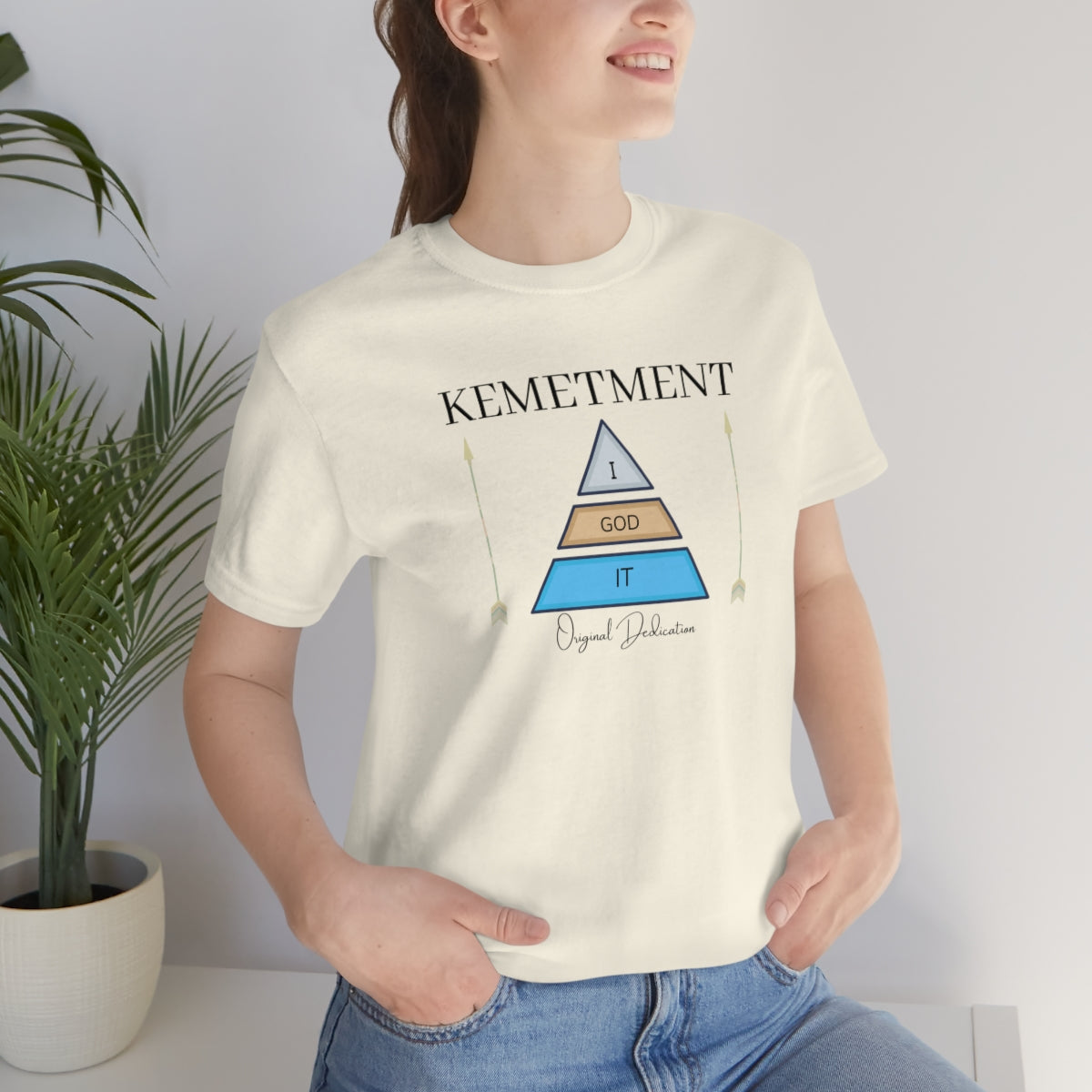 Womens Kemetment ( I God It ) 2 Sided Logo Bella Canva Jersey Short Sleeve Tee