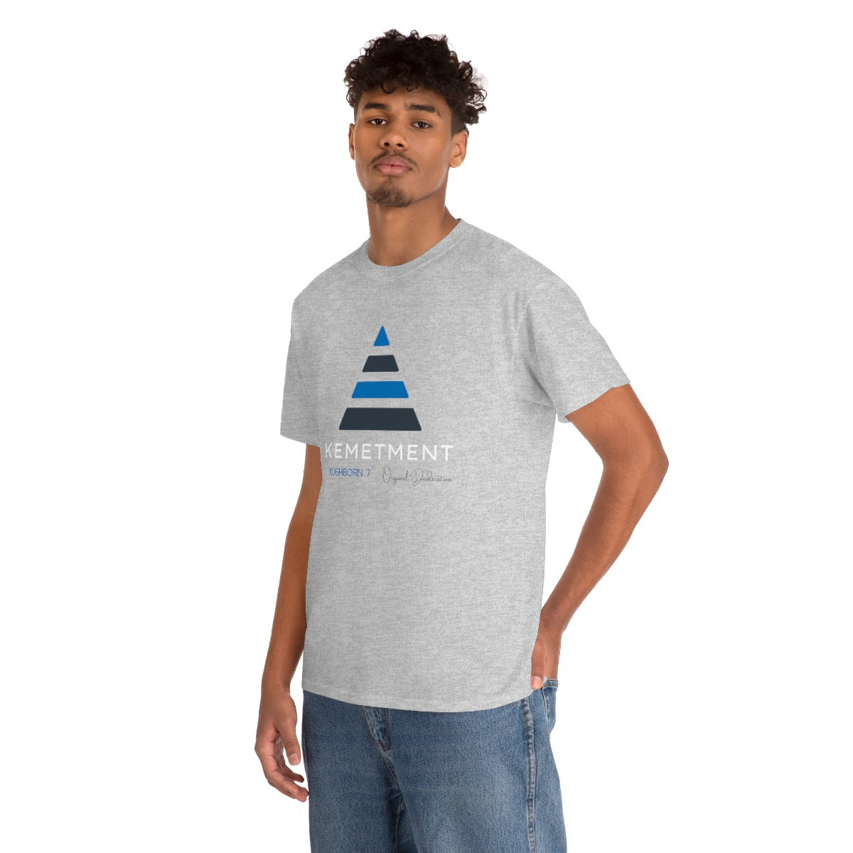 Front/ Back Kemetment Pyramid Logo Mens Heavy Cotton Tee...