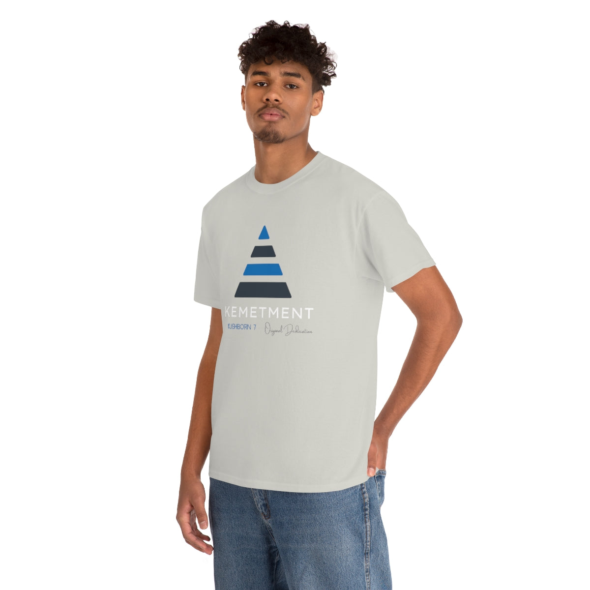 Front/ Back Kemetment Pyramid Logo Mens Heavy Cotton Tee...